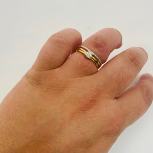 Bague Solitaire Or Jaune 18K avec Diamants T.53