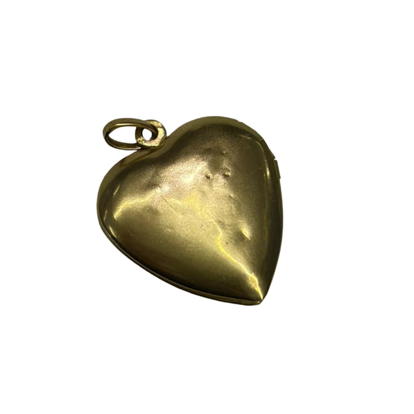 Pendentif Médaillon avec Diamants & Rubis en Or Jaune 18k
