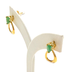 Boucles d'oreilles en or jaune et or blanc 18K - 2.21 Grs