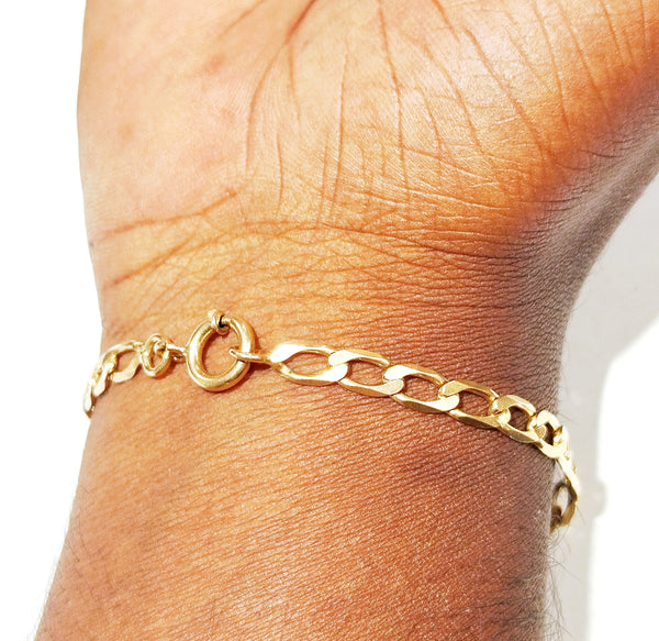 Bracelet gourmette en or jaune 18K - 9.63g