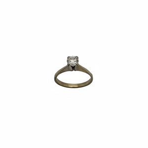 Bague solitaire en or blanc 18K - 2.75 G