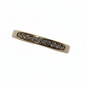 Bague Demi Tour Or Jaune 18K et Diamants