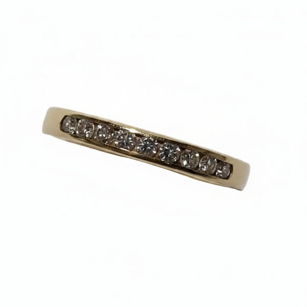 Bague Demi Tour Or Jaune 18K et Diamants