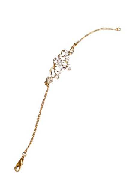 Bracelet Fantaisie en Or Jaune et Blanc 21 K - 6.06 Grs