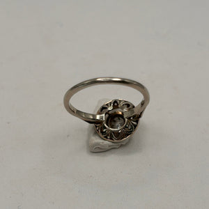 Bague Ancienne en Or Blanc 18K 2.30 Grs