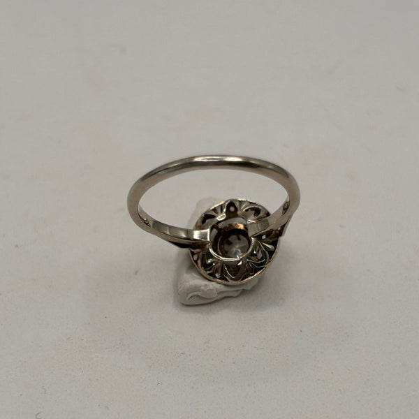 Bague Ancienne en Or Blanc 18K 2.30 Grs