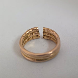 Bague triple jonc en or jaune rosé 18K Taille-53