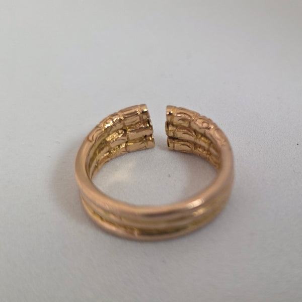 Bague triple jonc en or jaune rosé 18K Taille-53