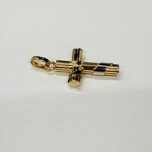 Pendentif Croix en Or Jaune et Blanc 18k Poids - 3.68 Grs