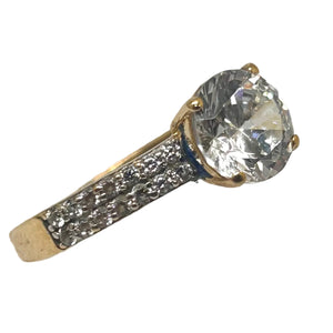 Solitaire pierres oxyde de zirconium en Or 18K