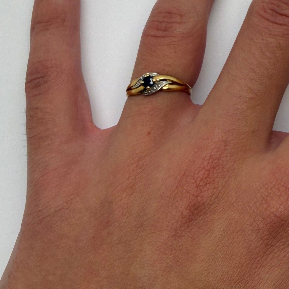 Solitaire en Or Jaune 18K Taille-53