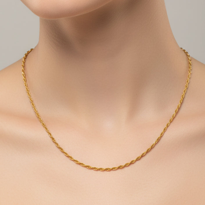 Collier Matinée 18 Carats en Or Jaune Torsadé