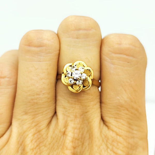 Baguette Chou en Or Jaune 18K avec Oxydes - T52 - 3.15gr