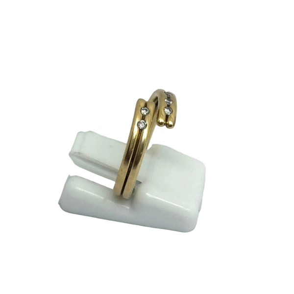 Bague en Or Jaune et Diamants 18K - Taille 53 - 3.56G