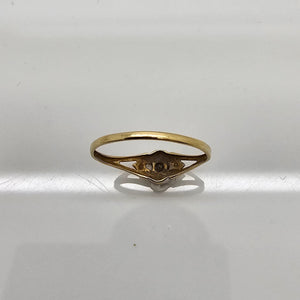 Bague Or Jaune Solitaire Rubis Diamants 18K - 1.23 G - T 58