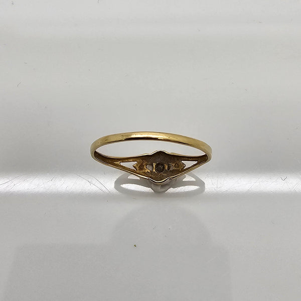 Bague Or Jaune Solitaire Rubis Diamants 18K - 1.23 G - T 58