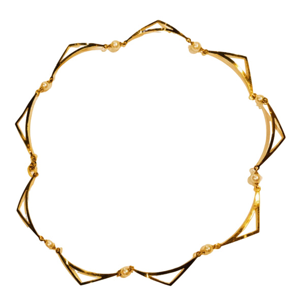 Collier Princesse Or Jaune avec Perles 18k