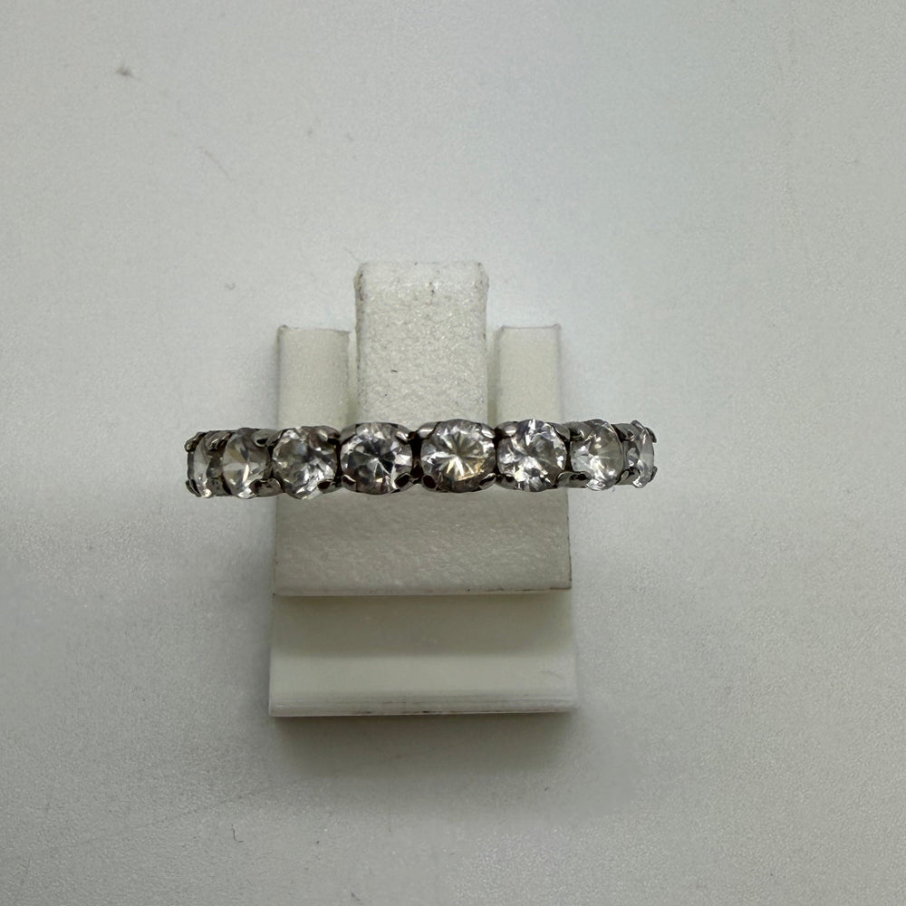 Bague Demi Tour Or Blanc 18 K - Taille 54 - 1.41 G