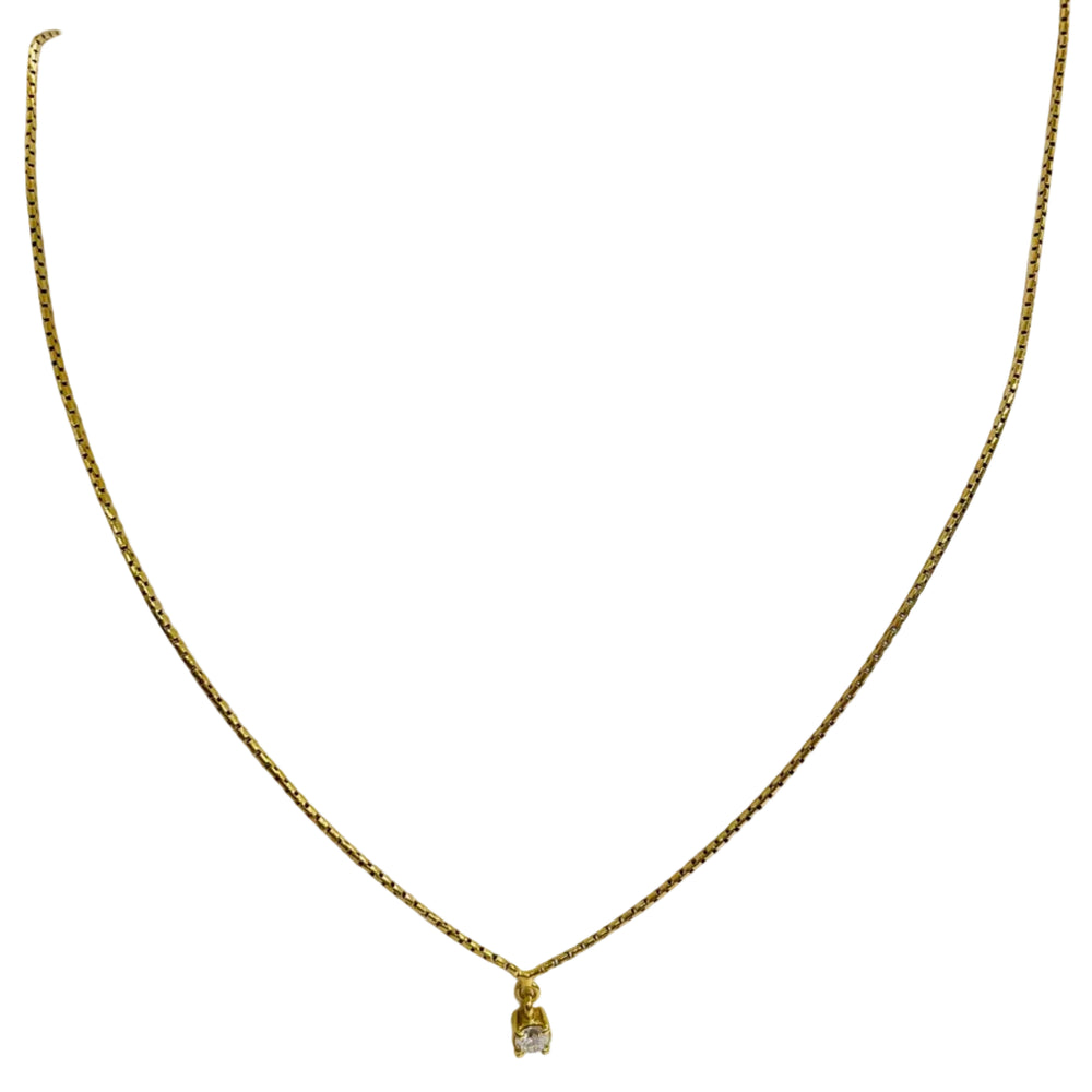 Collier Princesse Or 18k - 4.11 G - 43 CM avec Diamants