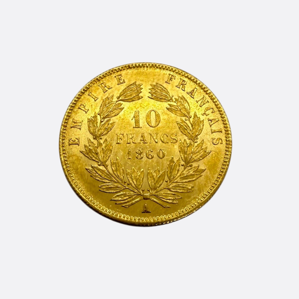 Pièce en or 10 Francs Napoléon 1860 20K - 3.22g