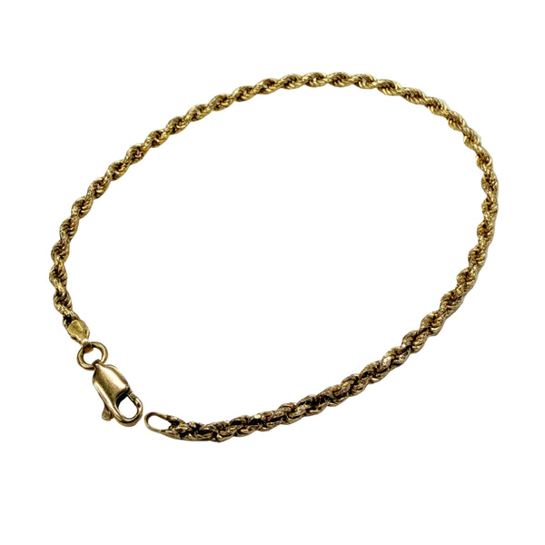 Bracelet Torsadé Or Jaune 18k - 19cm - 2.79gr