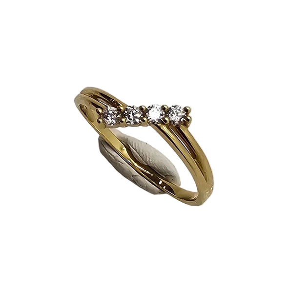 Bague en Or Jaune 18k et Oxyde de Zirconium - T52 - 1.5gr