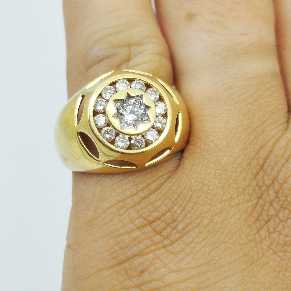 Chevalière en Or Jaune 18K Taille-59