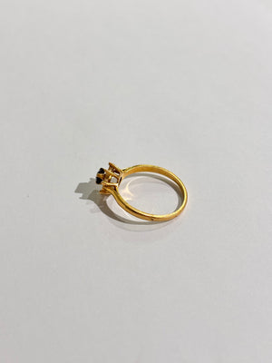 Bague Marguerite en Or Jaune avec Diamants et Pierres