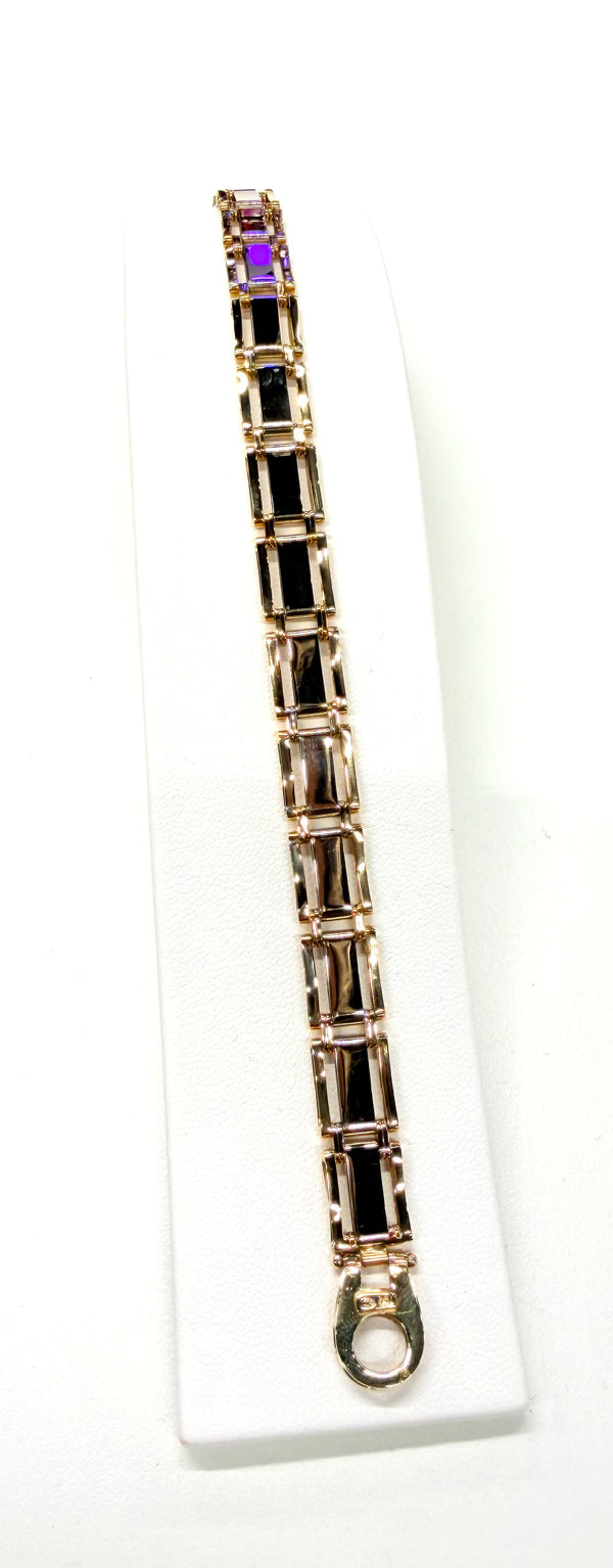 Bracelet maillon miroir or jaune et blanc 18k - 20.17 G