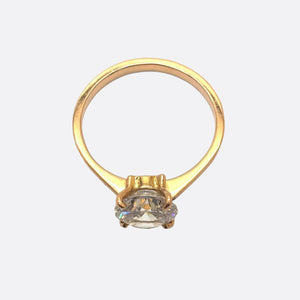 Bague solitaire en or jaune 18k - Taille 55