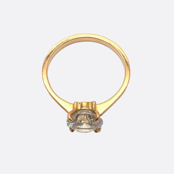 Bague solitaire en or jaune 18k - Taille 55