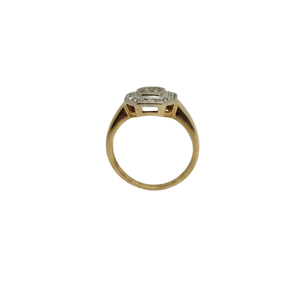 Bagues Ancienne Or Jaune 18K avec 21 Diamants - T57 - 5.01gr