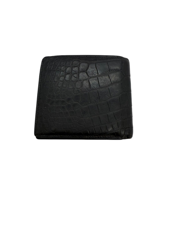 Portefeuille Lancel en crocodile noir