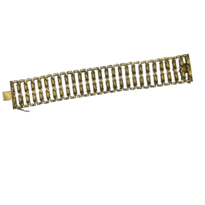 Bracelet Fantaisie Or Jaune 18K Gourmette Articulée 17.5cm