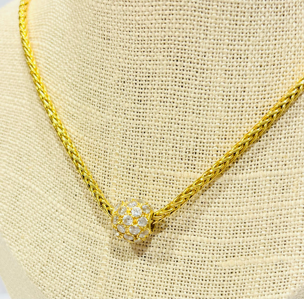 Pendentif Boule Or 18 Carats avec Zirconium