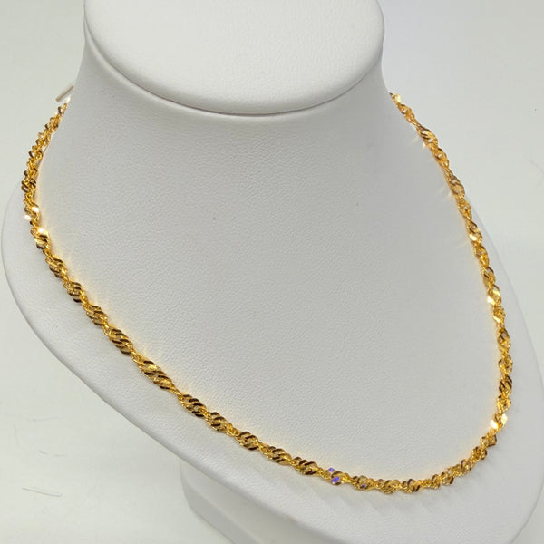Chaîne Torsadée Or Jaune 24K