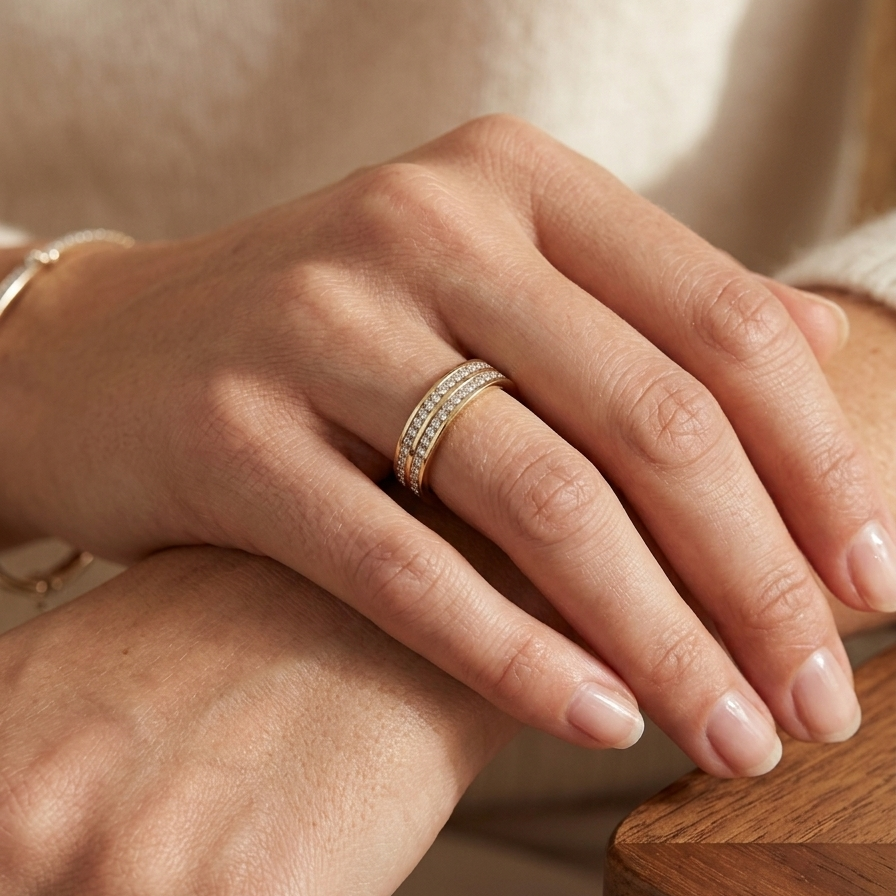 Bague en Or Jaune 18K - 4.69 Grs - Taille 57