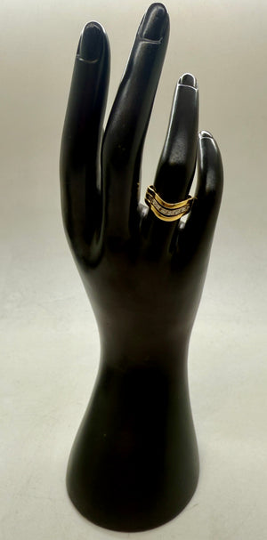 Jonc en or jaune 18K avec oxyde de zirconium - T 52