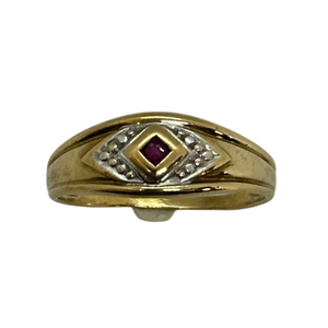 Bague 2 ors avec Pierre Rouge