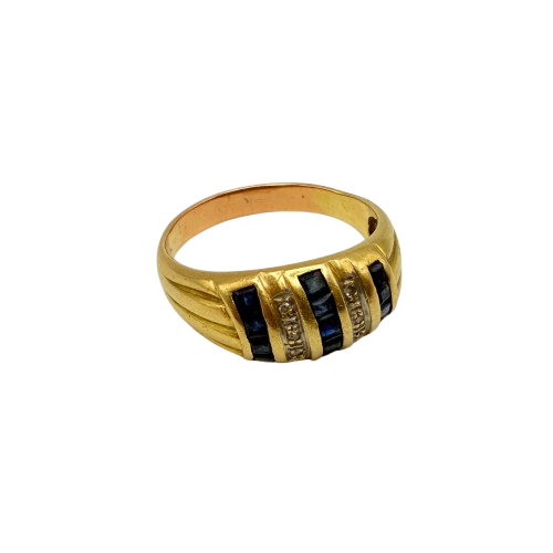 Bague or 18K jaune - Oxyde de zirconium - Taille 56
