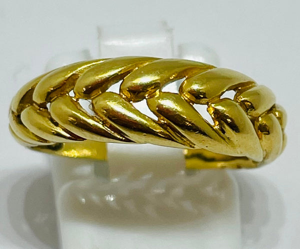 Bague tressée en or 18 carats - Taille 52 Poids-3.55 Grs
