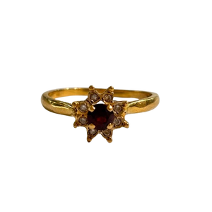 Bague Marguerite en Or Jaune avec Diamants et Pierres