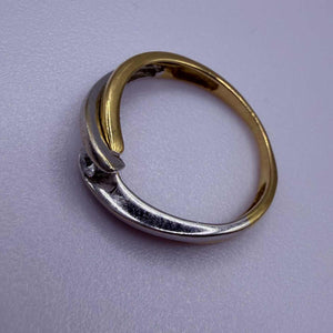 Bagues Alliance Or Jaune et Blanc 18K - Taille 57.5 - 2.92g