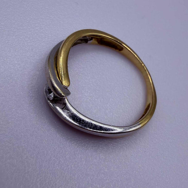 Bagues Alliance Or Jaune et Blanc 18K - Taille 57.5 - 2.92g