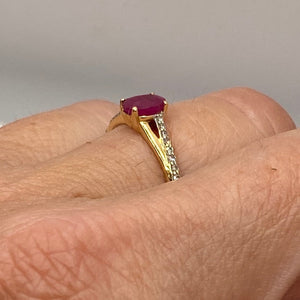 Bague Or Rubis Jaune 18K - Taille 51