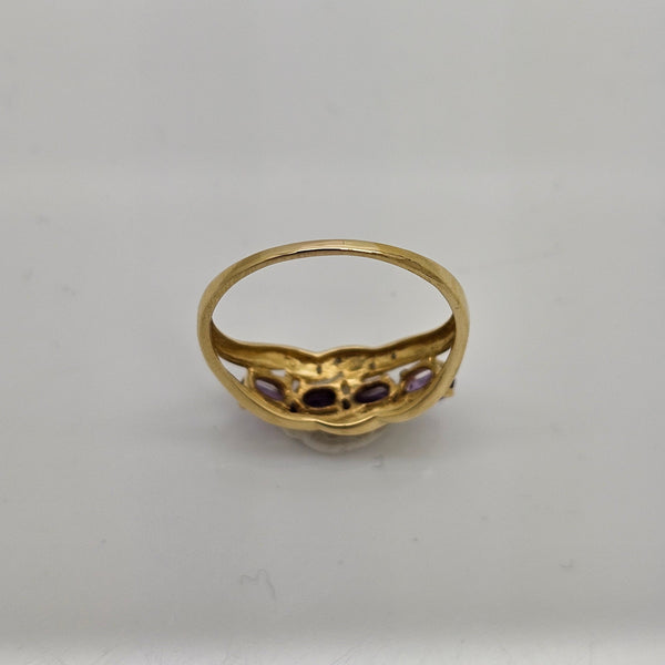 Authentique bague en or jaune 18 K - Taille 60