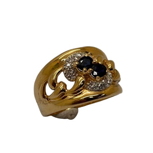 Bague en or jaune et blanc 18K- Taille 53