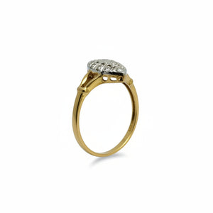 Bague Marquise OR Jaune et Blanc 18K - 3.20 G - T 56