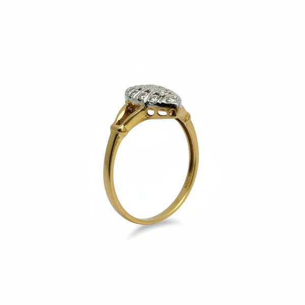 Bague Marquise OR Jaune et Blanc 18K - 3.20 G - T 56