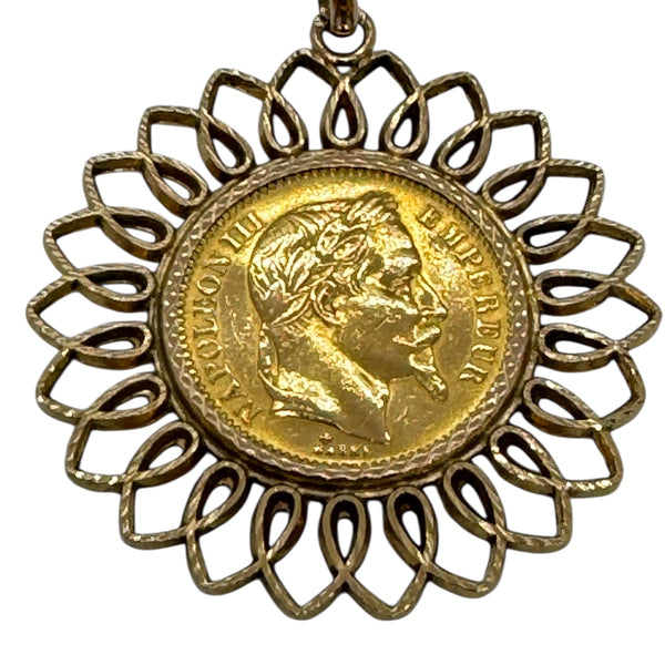 Pendentif pièce en Or Jaune 18k 10,50grs